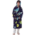 thumbnail image 1 of RXMEKW Hooded Velvet Bathrobe for Girls Long Sleeve Pajama Set for Kids Soft Polyester Robe, 1 of 7