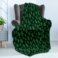 thumbnail image 4 of Money Soft Flannel Fleece Throw Blanket, Pixel Art Inspirations in Eighties Style Dollar Sign Banking Business, Cozy Plush for Indoor and Outdoor Use, 70" x 90", Dark Green Lime Green, by Ambesonne, 4 of 5