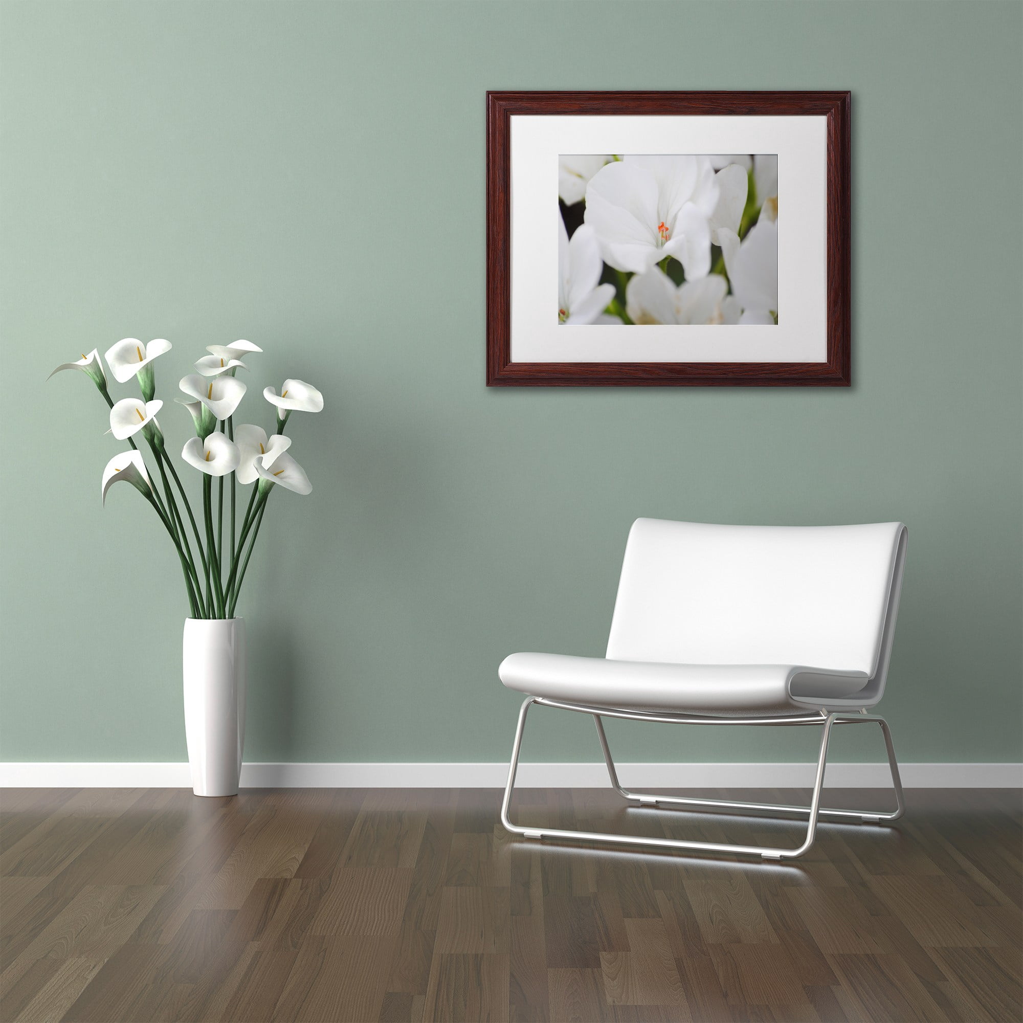 Trademark Fine Art "Clustered Jewel" Canvas Art by Monica Mize, White Matte, Wood Frame