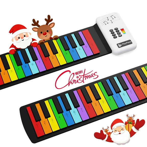 Udreamer Digital Piano Keyboard Roll up Portable Electric Foldable 49 Key Number Notes Rainbow