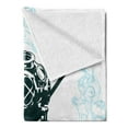 thumbnail image 2 of Surf Soft Flannel Fleece Blanket, Surf Sign with Diving Suit and Elements Myst Underwater Recreational Design, Cozy Plush for Indoor and Outdoor Use, 70" x 90", Dark Petrol Blue Blue, by Ambesonne, 2 of 5