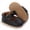 1-Black220, variant on Oiyii Baby Girls Athletic Shoes Solid Leather Bow Adjustable Strap Soft Sole Sneakers