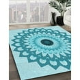 thumbnail image 3 of Ahgly Company Machine Washable Indoor Rectangle Transitional Dark Turquoise Green Area Rugs, 2' x 4', 3 of 7