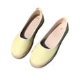 thumbnail image 7 of Yungyresw Flat Shoes For Women Plaid Pattern Comfortable Round Toe Slip On Shoes Everyday Work Fashion Casual Dress Shoes Yellow 36, 7 of 7