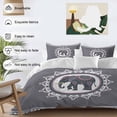 thumbnail image 3 of Ethnic Style Elephants Comforter Set Twin Size, Retro National Animal Floral Soft Bedding Set for Man Woman, 4 Pieces Duvet Cover Set with Fitted Sheet, 2 Pillowcases, 3 of 9