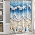 thumbnail image 3 of Shower Curtains for Bathroom-36"x78",Summer Coastal Ocean Blue Wave Waterproof Bath Curtain Grommet Shower Curtain Set with Hooks,Beach Marine Life Washable Bath Accessories, 3 of 7