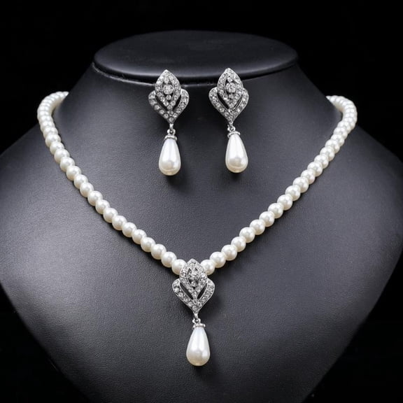 Lorenth Pearl Necklace Set, Light, Women's Versatile Sweater Chain