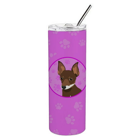 Carolines Treasures WDK1253TBL20 Chihuahua Chocolate and White Design2 Stainless Steel 20 oz Skinny Tumbler Pink 20 oz