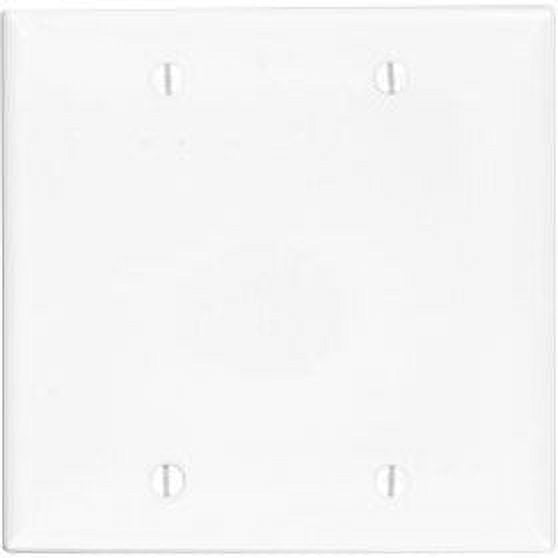 Leviton 80725-E 2-Gang No Device Blank Wallplate, Box Mounted, Ebony