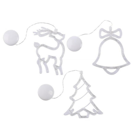

HEMOTON 3 Pcs Christmas Wall Glass Suction Cup Lamp LED Xmas Theme Design Lights