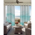 thumbnail image 4 of Aqua Ombre Mountain Blackout Curtains, Light Blocking Print Window Curtains, Nature Abstract Art Marble Gradient Thermal Insulated Window Drapes for Living Room Kitchen Cafe 2 Panels, 84"W x 63"L, 4 of 9