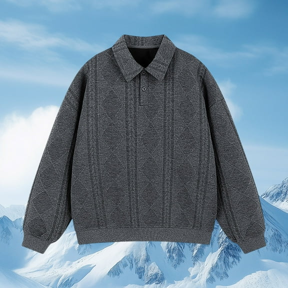 Handshe Men's Casual Button-Up Shirt, Long Sleeve Turn-Down Collar, Stylish Design for Daily Wear and Casual Wear