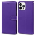 thumbnail image 3 of Dteck for iPhone 13 Pro Case,Solid Color Leather Flip Phone Case Wallet Cover with Card Slot for iPhone 13 Pro,Purple, 3 of 3