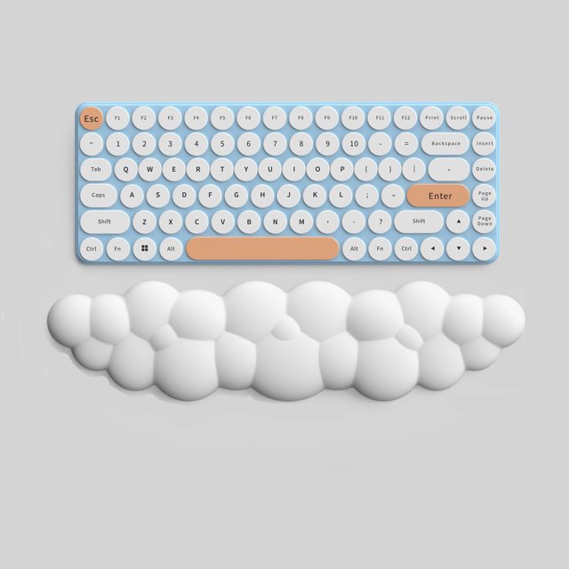 Keyboard Wrist Rest, Cute Shape, Comfortable Support, Prevents Fatigue, Slow Rebound, Easy to Clean for Office and Home Work Space