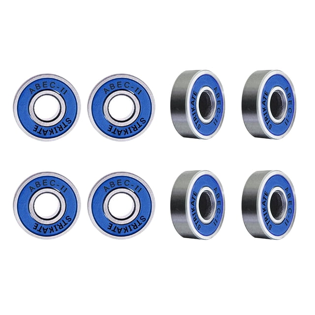 Generic Roulements de Planche à Roulettes à Grande Vitesse ABEC-11 S608, Acier Chromé avec Cage en Nylon, Options Multicolores Ultra-Silencieuses, Ensemble de 8, Variante Bleue
