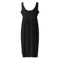 thumbnail image 5 of Sngxgn Women's Casual Loose Sundress Long Dress Sleeveless Split Maxi Dresses Summer Beach Dress with Pockets(Black,L), 5 of 6