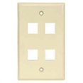 thumbnail image 1 of ACCL 4Port Keystone Wallplate Ivory Smooth Face, 3 Pack, 1 of 1