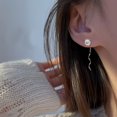 thumbnail image 2 of Pair Simple Small Wave Daisy Flower Earrings Lightweight Luxury Long, 2 of 5