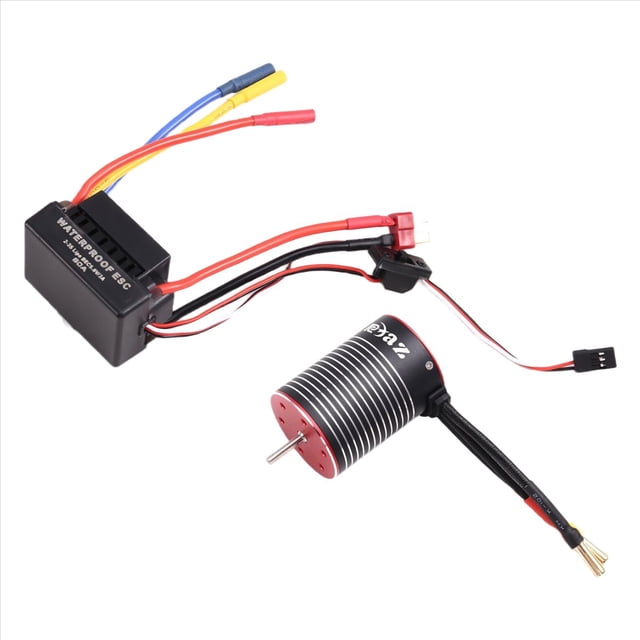Motor Sin Escobillas 3650 Resistente Al Agua con ESC de 60 A para Coche RC 1/10, 4500 KV