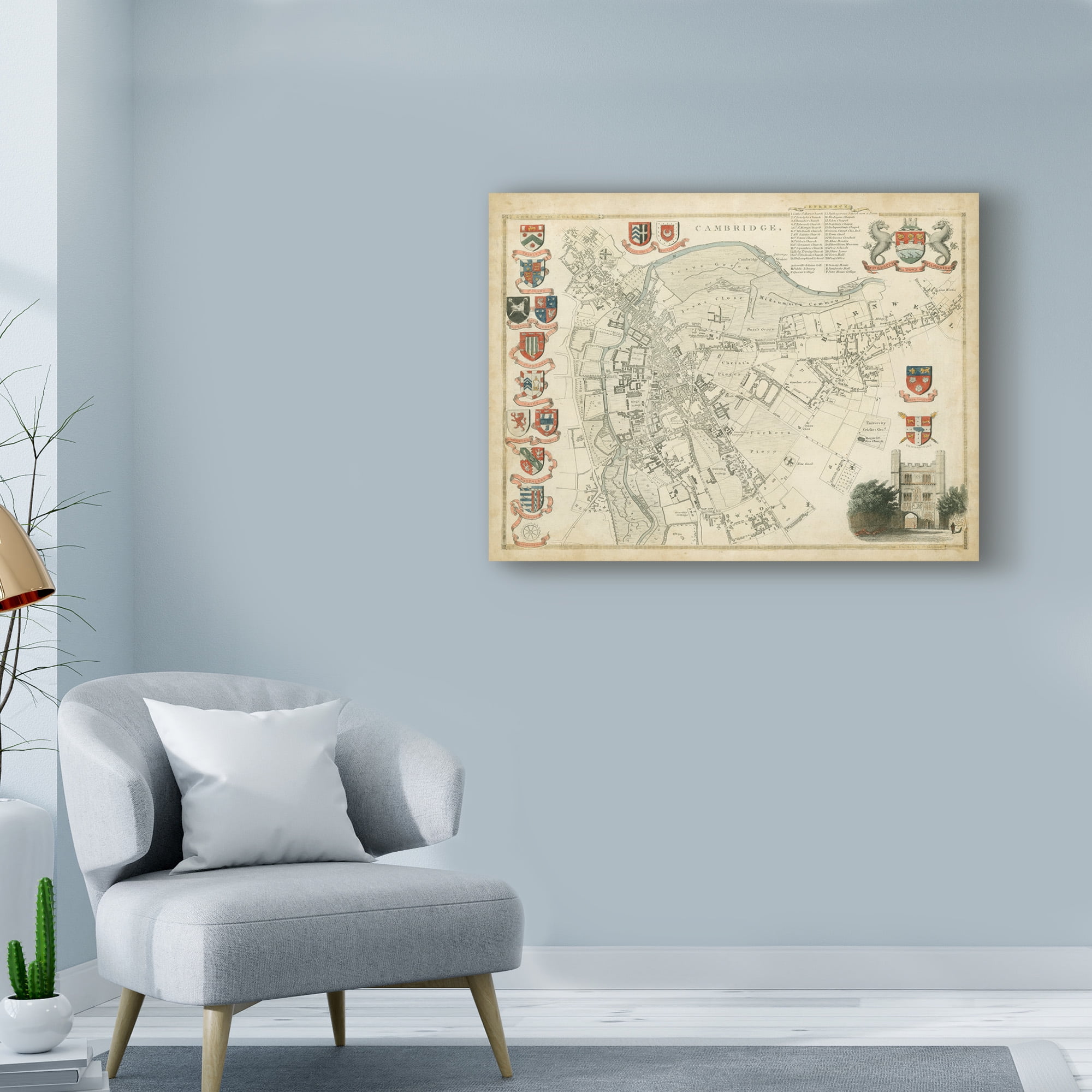 Trademark Fine Art 'Map of Cambridge' Canvas Art by Unknown