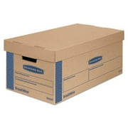 Bankers Box SmoothMove Prime Moving & Storage Boxes, Small, Half Slotted Container (HSC), 24" x 12" x 10", Brown Kraft/Blue, 8/Carton -FEL0065901