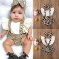 thumbnail image 2 of Newborn Baby Girls Leopard Ruffles Romper Bodysuit Jumpsuit + Headband Clothes Outfits Set 0-24M, 2 of 4