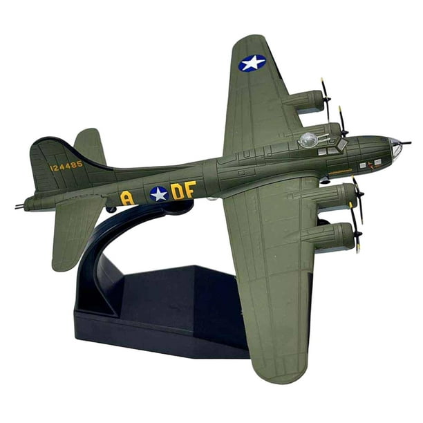 Avión de B17 de aleación 1/144, modelo fundido a presión, juguete en miniatura, recuerdo coleccionable con base de exhibición para dormitorio,