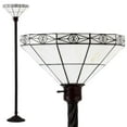 thumbnail image 2 of Tiffany-style Mission-style White Torchiere Floor Lamp with Durable White Zinc Construction, 2 of 5
