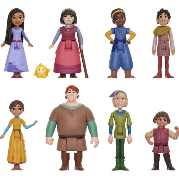 Disney’s Wish The Teens Pack of 8 Posable Mini Dolls & Star Figure
