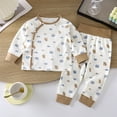 thumbnail image 6 of Emitonse Toddler Girl Clothes Toddler Pajama Set Long Sleeve Top For Toddlers Brown,Size 1-2 Years, 6 of 7
