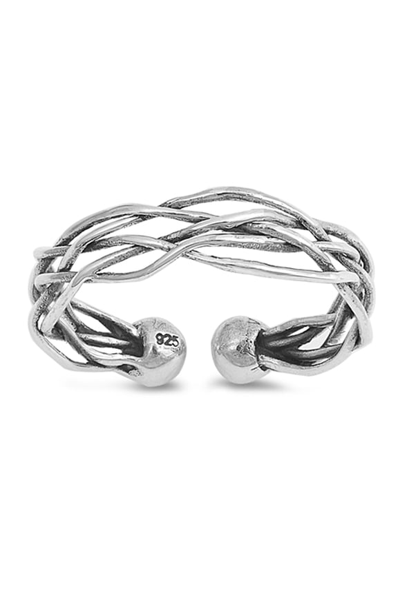Unique Vintage Open Wire Braid Ring .925 Solid Sterling Silver Band Jewelry Female Male Size 6