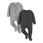 Gerber Baby Boy Sleep N Play Footed Cotton Pajamas, 2-Pack, Sizes Newborn - 3/6 Months