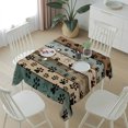 thumbnail image 6 of Dog Paws Printed Table Cloth Waterproof Tablecloths, Vintage Teal Brown Wooden Farmhouse Tablecloth Dining Table Cover for Kitchen Party Tabletop Outdoor, Square Tablecloth 54x54 Inch, 6 of 9