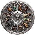 thumbnail image 1 of Moneda coleccionable de 12 constelaciones en relieve chapada en plata antigua, 1 of 3