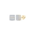 thumbnail image 1 of 10kt Yellow Gold Womens Round Diamond Square Earrings 1/2 Cttw, 1 of 1