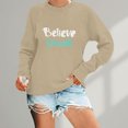 thumbnail image 2 of Sweatshirts for Women Fleece Lined Crew Neck Warm Winter Pullover Cozy Casual Soft Workout Lounge Tunic Top, 2 of 4