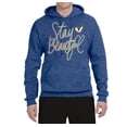 thumbnail image 2 of Stay Beautiful Positivity Quote Saying Pop Culture Unisex Graphic Hoodie Sweatshirt, Vintage Heather Blue, Small, 2 of 3