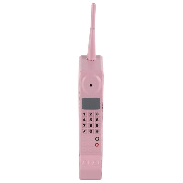 Teléfono Móvil Retro De Los Años 80 – Adorno De Hierro Con Forma De Ladrillo – Peso 225g – Tamaño 32×4×7 Cm – Accesorio Para Fotos Y Decoración Vintage – Color Rosa