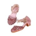 thumbnail image 3 of Girls Princess Shoes Sequin Sweet Bow High Heels Wedding Party Dress Shoes Dance Bright Diamond Christmas Day Shoes, 3 of 5
