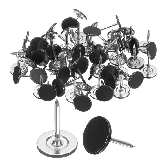 100Pack Upholstery Tacks, 11mmx15mm Flat Head Thumb Tack, Black