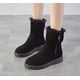 thumbnail image 1 of Botas de nieve de mujer de moda de invierno de media pantorrilla con forro polar, gruesas, cálidas, acolchadas de algodón, botas de invierno para mujer con piel integrada, 1 of 6