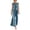 Blue, variant on Women's Sleeveless Twist Knot Waist Maxi Dress Casual Round Neck Flowy Long Dress Pull on Faux Wrap Flattering Fit Breathable Comfortable Summer Spring