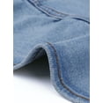 thumbnail image 5 of Denim Jacket for Women Peplum Hem Button Down Collarless Jean Jackets XS Light Blue, 5 of 6