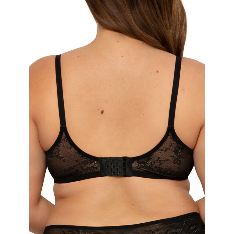 Smart & Sexy Sheer Mesh Demi Underwire Bra Black Hue w/ Ballet Fever  (Smooth Lace) 34DDD