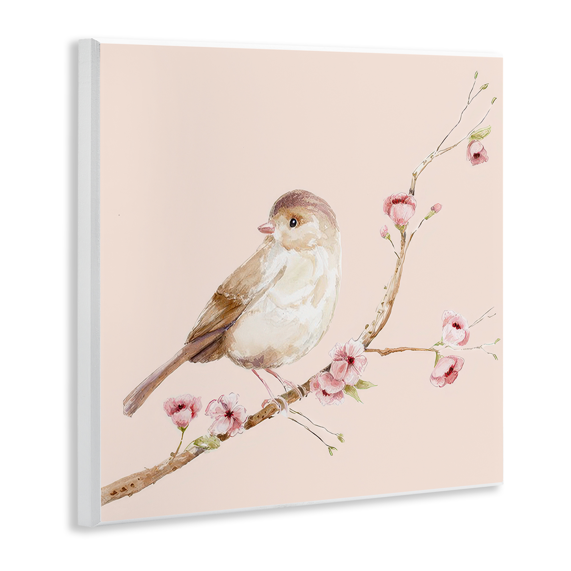 Sweet Brown Bird Perched Wall Plaque Art, design by Lisa Wehmeyer