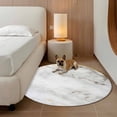 thumbnail image 3 of 3ft Washable Round Rug, White Marble Non-Slip Circle Area Rug for Bedroom Bedside, Abstract Gold Circle Marble Texture Contemporary Soft Indoor Floor Mat for Home Decor, 3 of 9