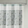 thumbnail image 2 of Home Essence Stella Cotton Pintucked Detailing Shower Curtain, Aqua, 2 of 5