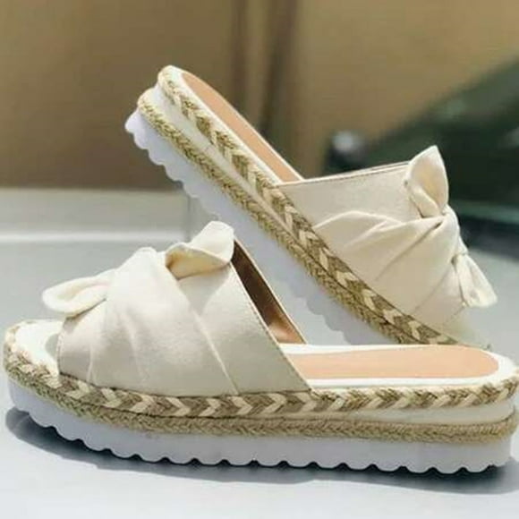 Weiqiqre Women's & Men's Sandals, Women Bowknot Beach Summer Slippers Platform Slope Heels Plus Size Shoes