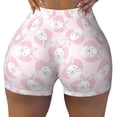 thumbnail image 2 of Fuzoiu Cute Rabbit Print Women's Workout Shorts,Workout Biker Shorts Women,Exercise Fitness Shorts,Scrunch Short, Athletic Shorts for Gym Yoga Running Sport Active-Large, 2 of 8