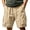 Mens Shorts Khaki, variant on Big and Tall Mens Cargo Shorts Elastic Waist Multi-Pockets Hiking Fishing Short Pants Fathers Gifts M-5XL